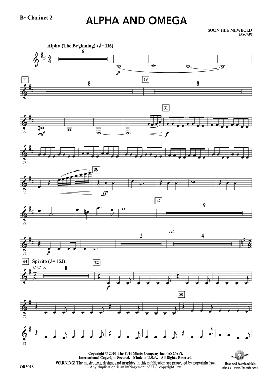 Alpha and Omega - Bb Clarinet 2