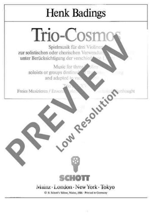 Trio-Cosmos - Violin Iii