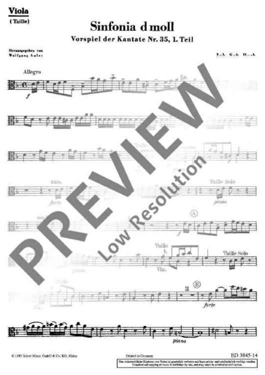 Sinfonia d minor - Viola