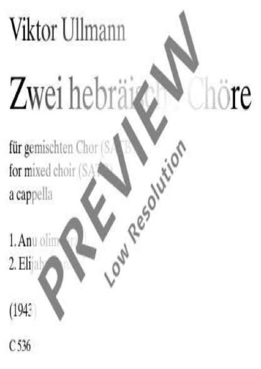 Two Hebrew pieces for choir - Choral Score