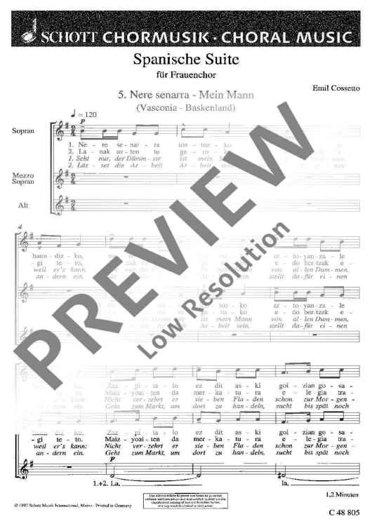 Spanische Suite - Choral Score