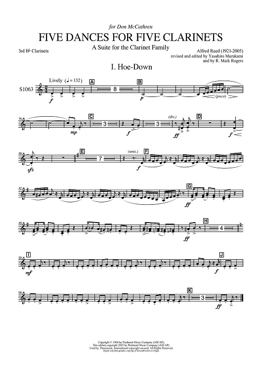 Five Dances for Five Clarinets - 3rd Bb Clarinets