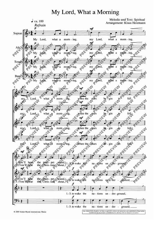 My Lord, What a Morning