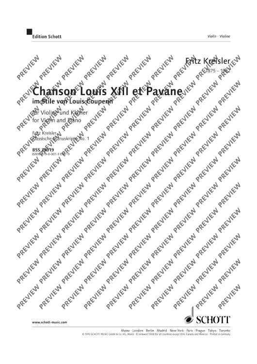 Chanson Louis XIII. et Pavane