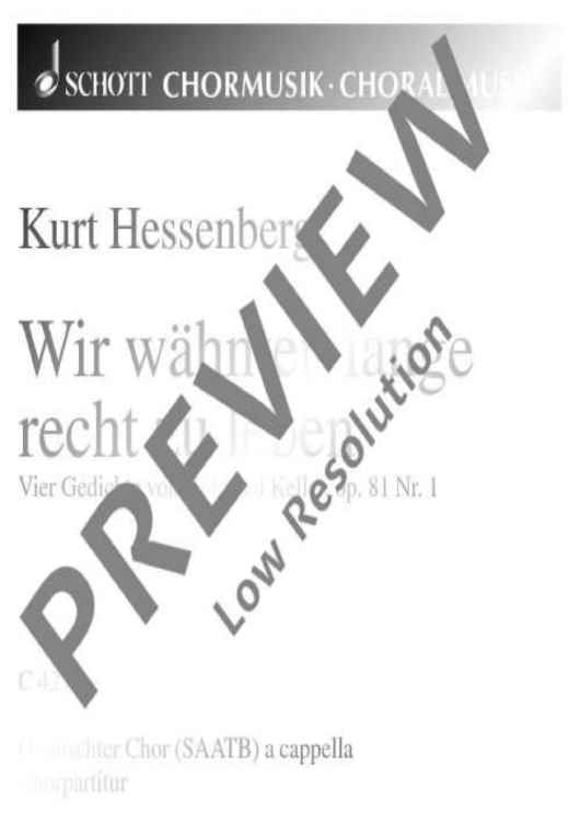 Vier Gedichte - Choral Score