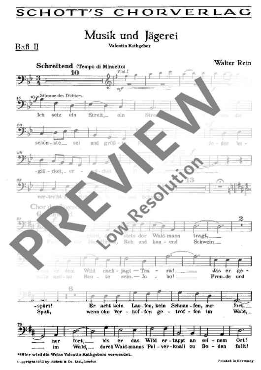 Musik und Jägerei - Bass Ii