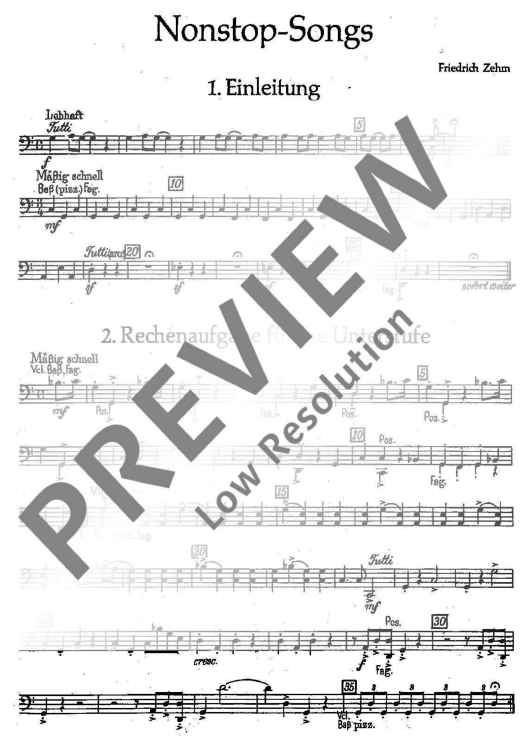 Nonstop-Songs - 4th Part In C (bass Clef)