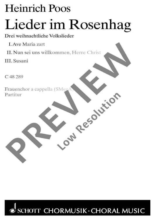 Lieder im Rosenhag - Choral Score