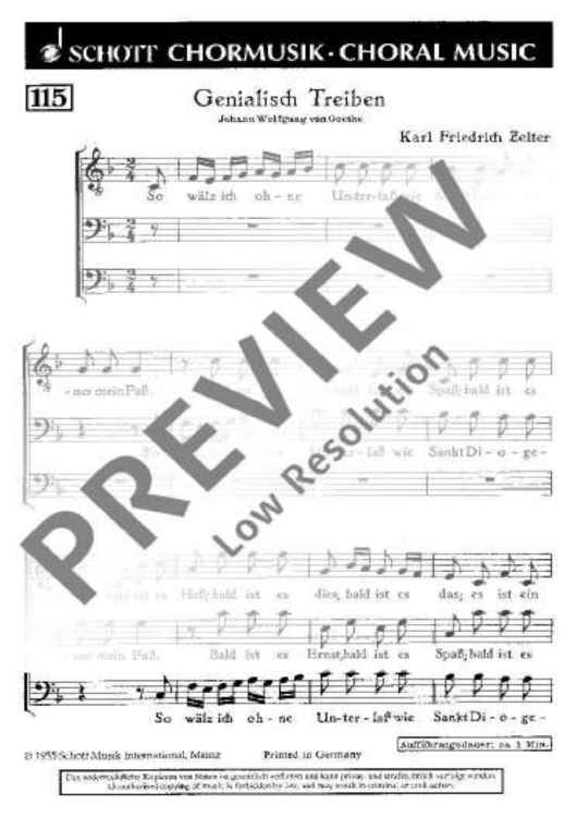 Genialisch Treiben - Choral Score