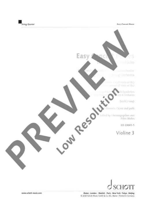 Easy Concert Pieces - Violin 3 Ad Lib.