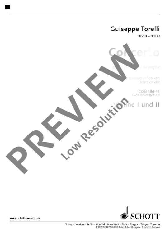 Concerto D Major - Violin I/violin Ii