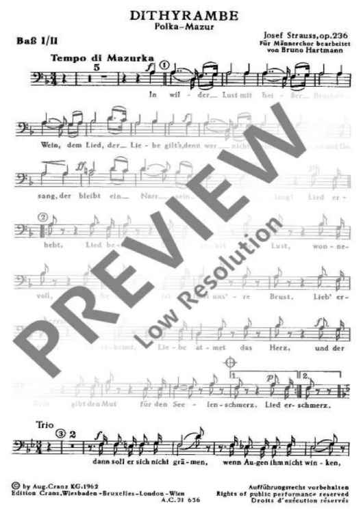 Dithyrambe - Bass I/ii