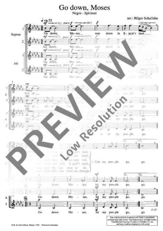 Drei Negro-Spirituals - Choral Score