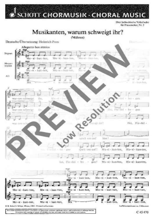 Drei Liebesmadrigale - Choral Score