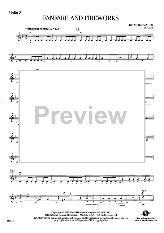 Fanfare and Fireworks - Violin 3 (Viola T.C.)
