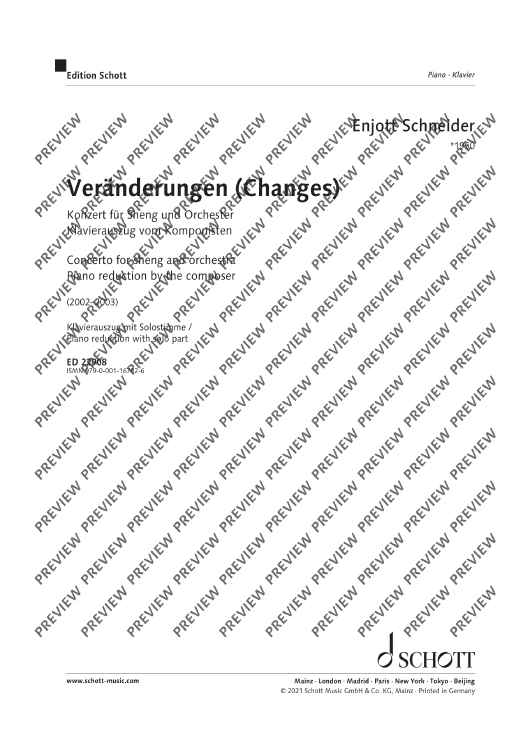 Veränderungen (Changes) - Piano Score and Solo Part
