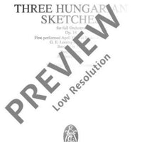 3 Hungarian Sketches - Full Score