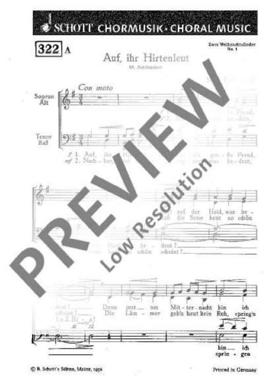 Zwei Weihnachtslieder - Choral Score