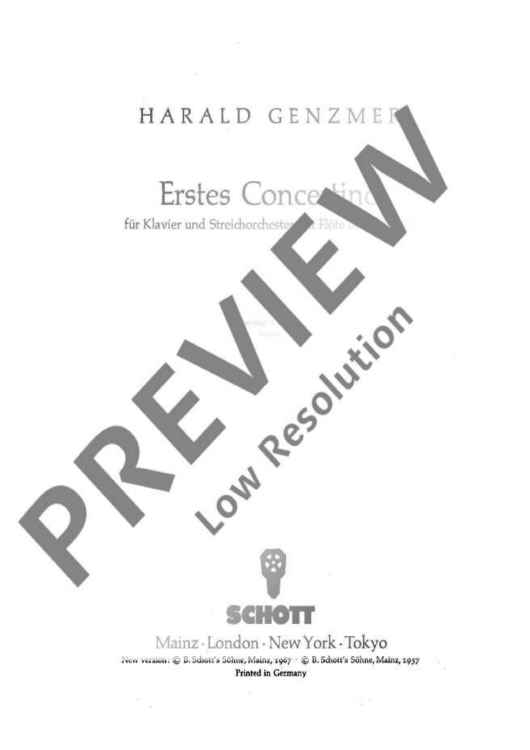 First Concertino - Score