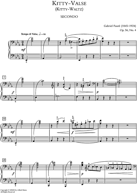 Kitty-Valse (Kitty-Waltz) - from Dolly Suite, Opus 56