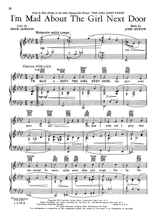 I'm Mad About The Girl Next Door