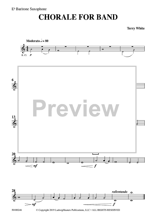 Chorale For Band - Eb Baritone Sax