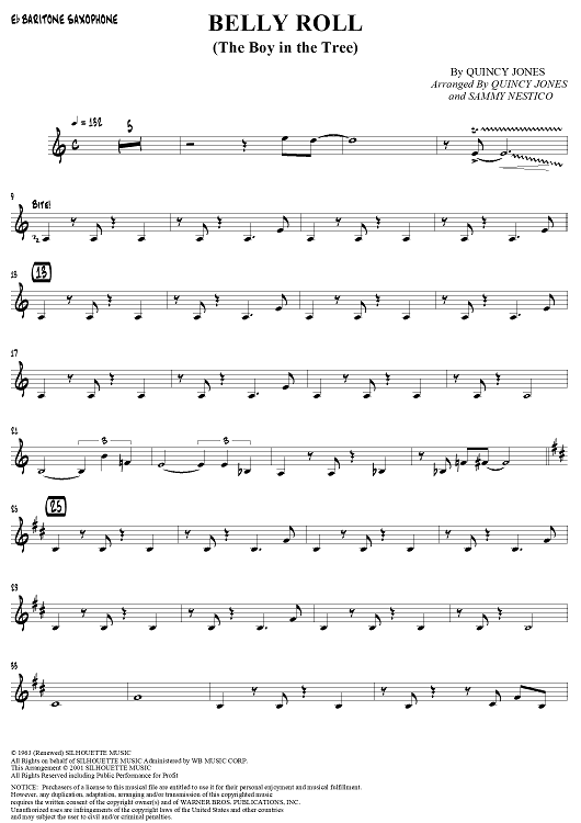 Belly Roll (The Boy in the Tree) - Baritone Saxophone