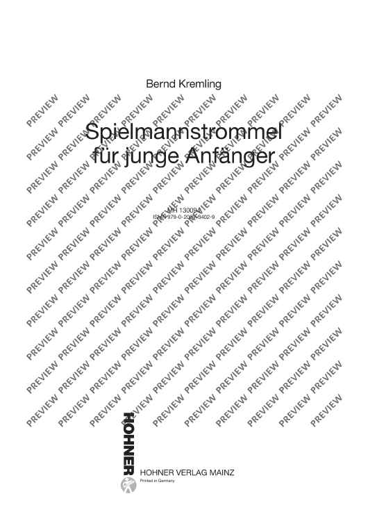 Spielmannstrommel für junge Anfänger - Performing Score