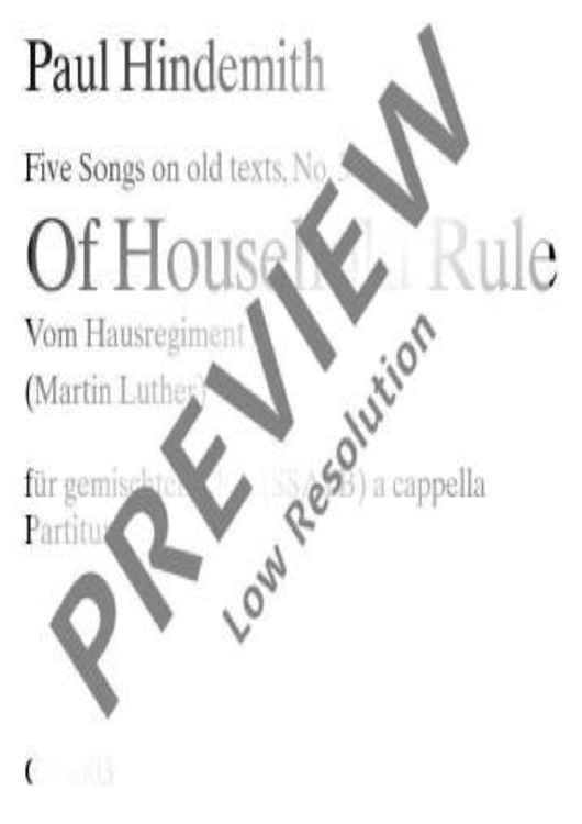 Five Songs on old texts - Choral Score