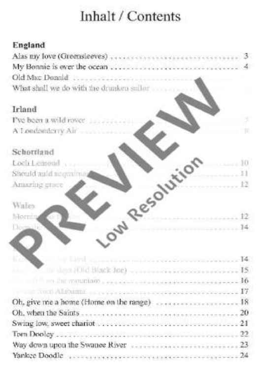 Folk for Four - Performing Score