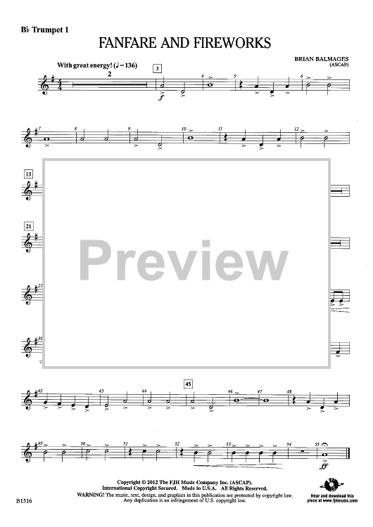 Fanfare and Fireworks - Bb Trumpet 1