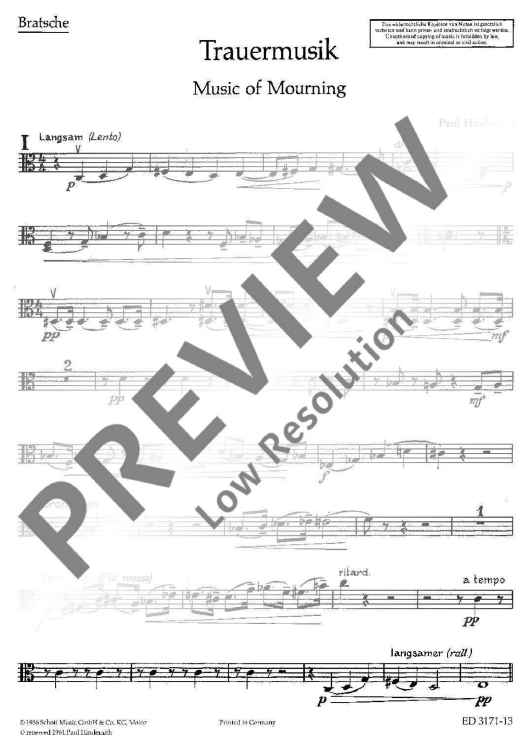 Trauermusik - Viola