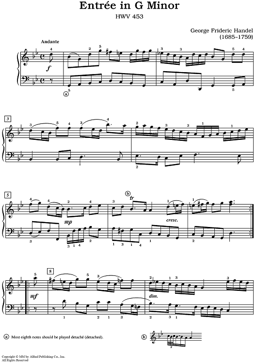 Entrée in G Minor [HWV 453]