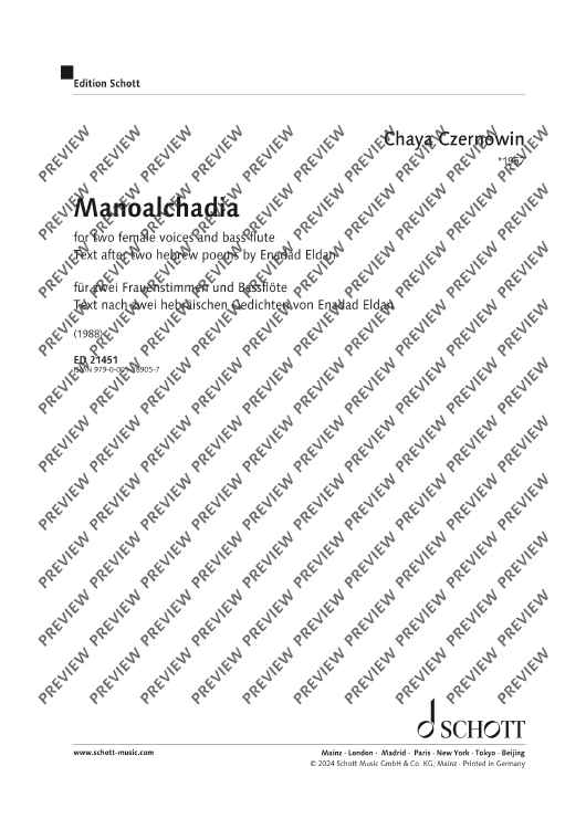 Manoalchadia - Vocal And Performing Score