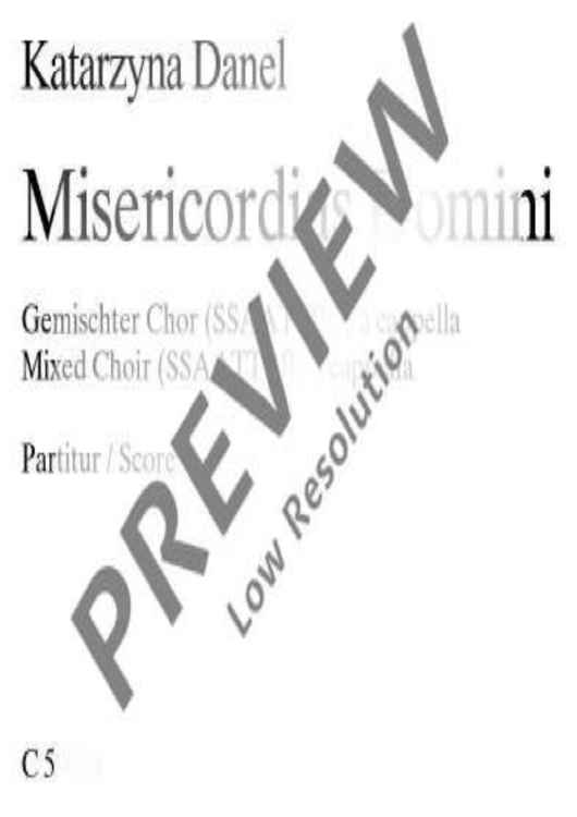 Misericordias Domini - Choral Score