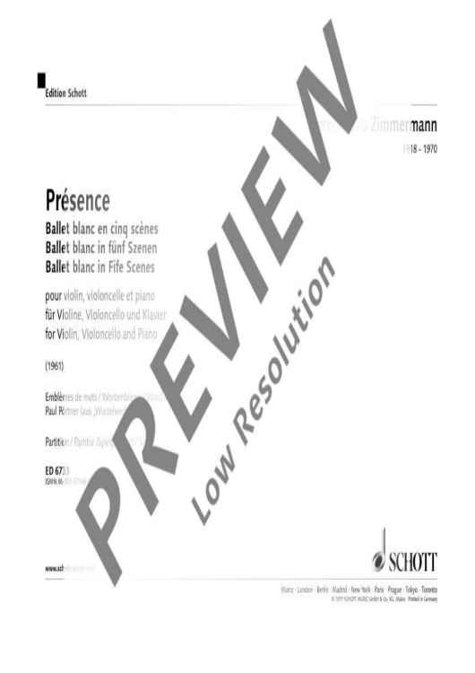 Présence - Performing Score