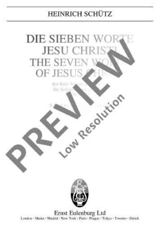 The Seven Words of Jesus Christi - Full Score