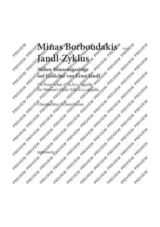 Jandl cycle - Choral Score