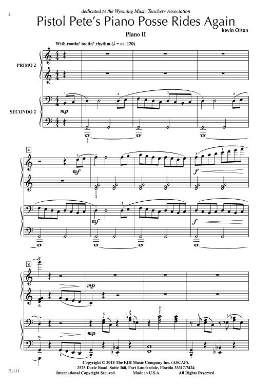 Pistol Pete's Piano Posse Rides Again - Piano 2