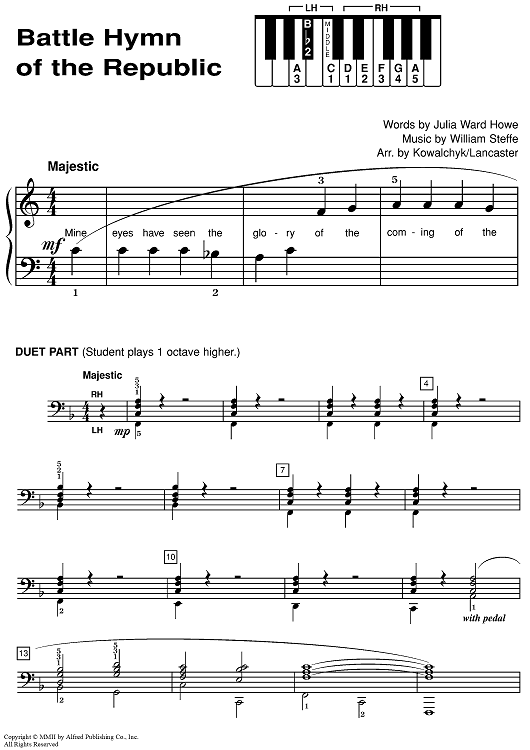 Battle Hymn of the Republic" Sheet Music for Piano - Sheet Music Now
