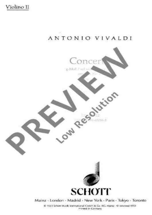 Concerto G Minor - Violin II