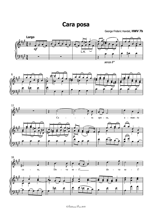 Cara sposa (Version I) - from HWV 7b