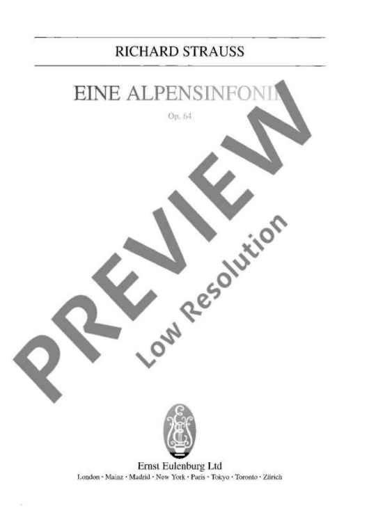 An Alpine Symphony - Full Score