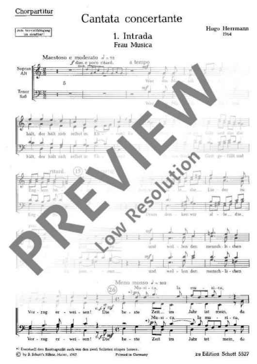 Cantata concertante - Choral Score