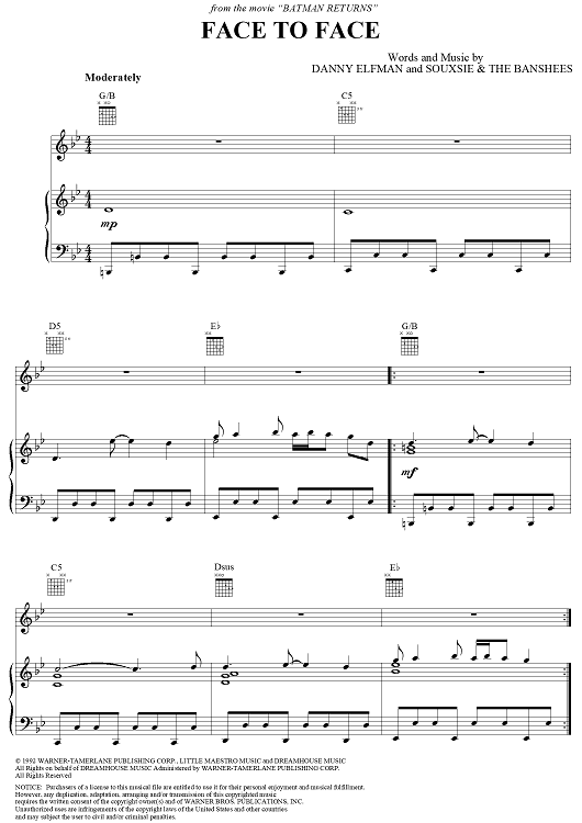 Face To Face - from the movie: Batman Returns