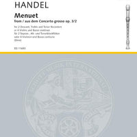 Menuet from op. 3/2 - Score and Parts