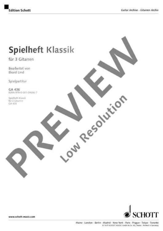Spielheft Klassik - Performing Score