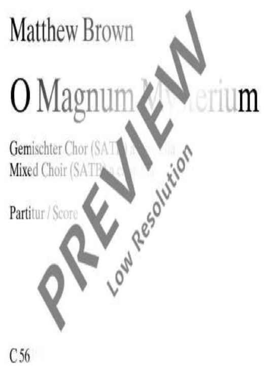 O Magnum Mysterium - Choral Score