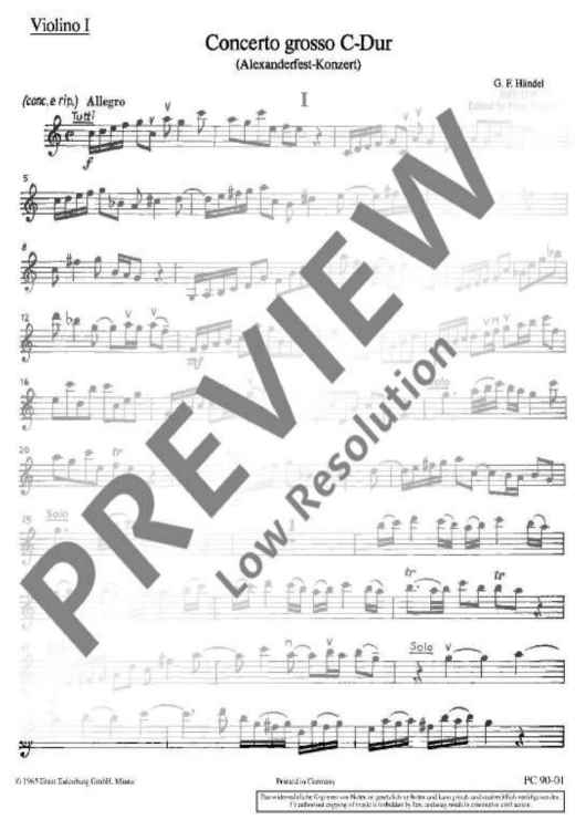 Concerto grosso C Major - Violin I Solo/rip.