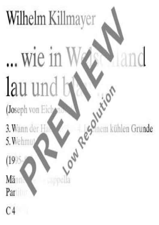 ... wie in Welschland lau und blau ... - Choral Score